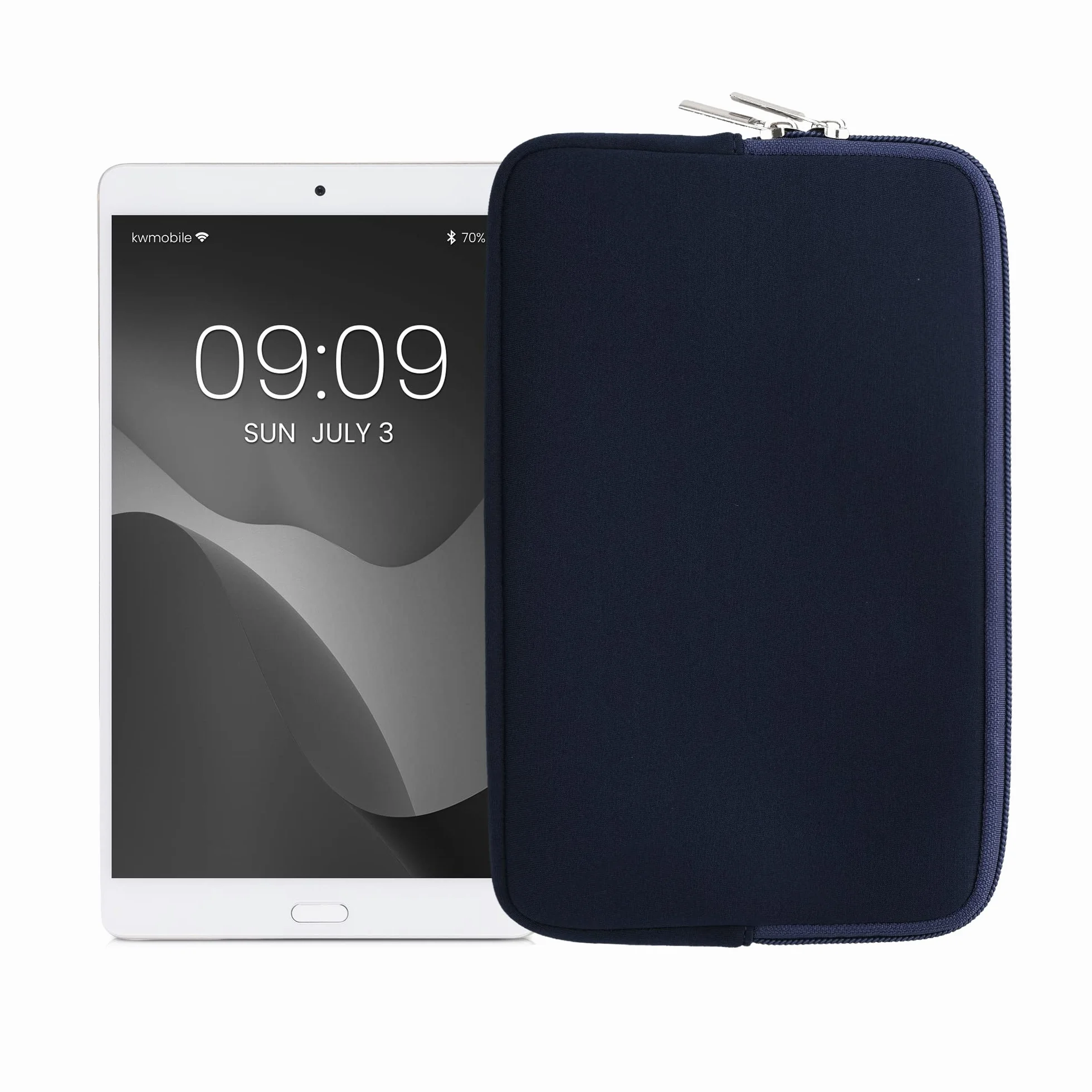 kwmobile Cover Tablet Compatibile con 8"-8,4" Tablet - Custodia eReader Universale - Copertina Protettiva in Neoprene blu scuro