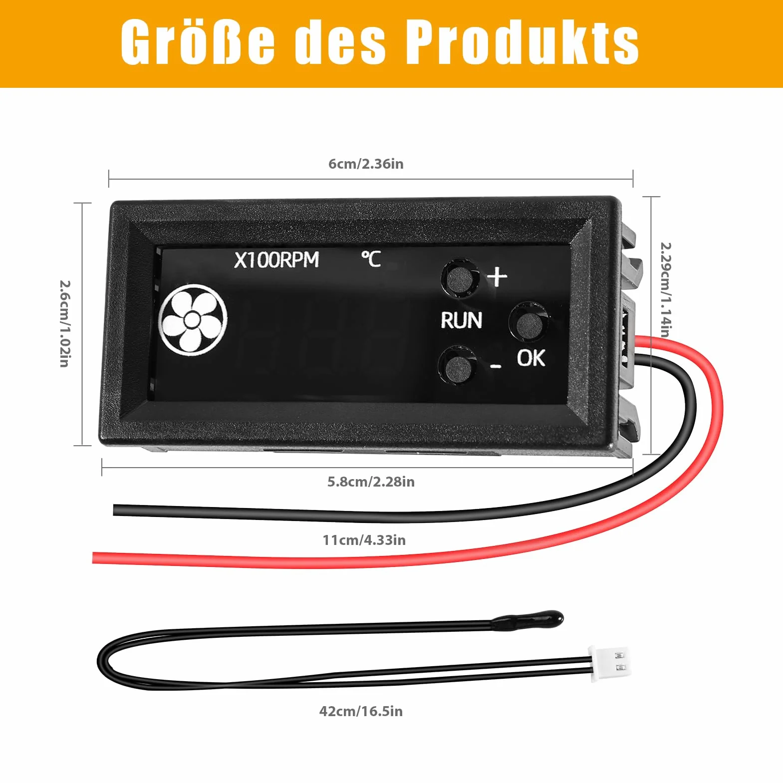 Controllo ventola DC 12 V PWM 4 pin con display digitale temperatura e velocità di rotazione – controllo della temperatura per ventola PC a 4 fili – regolatore di velocità 12 V ventilatore