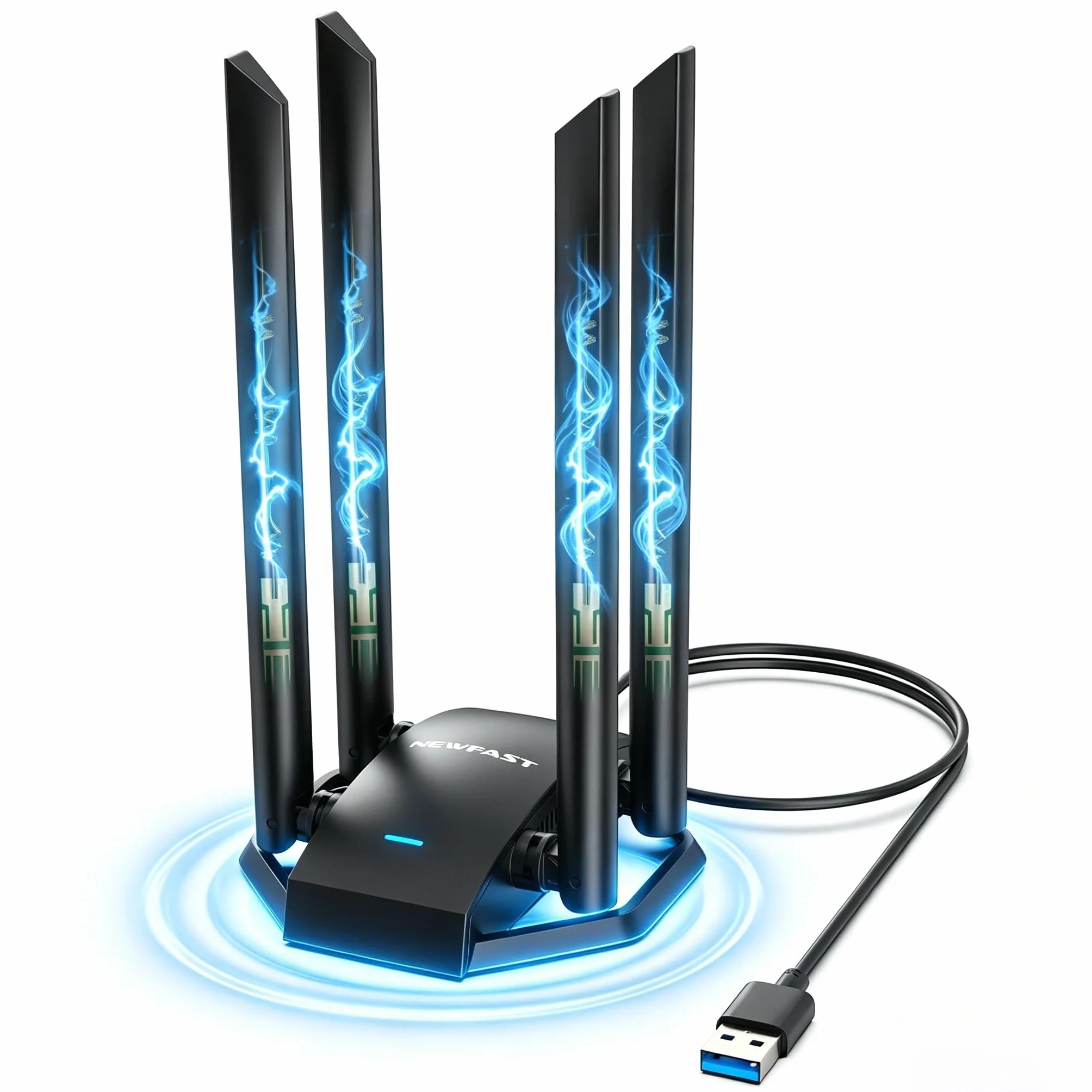 Chiavetta WiFi NEWFAST AC1300 USB 3.0 Dual Band 5GHz/2.4GHz 1300Mbps 4x6dBi Antenna