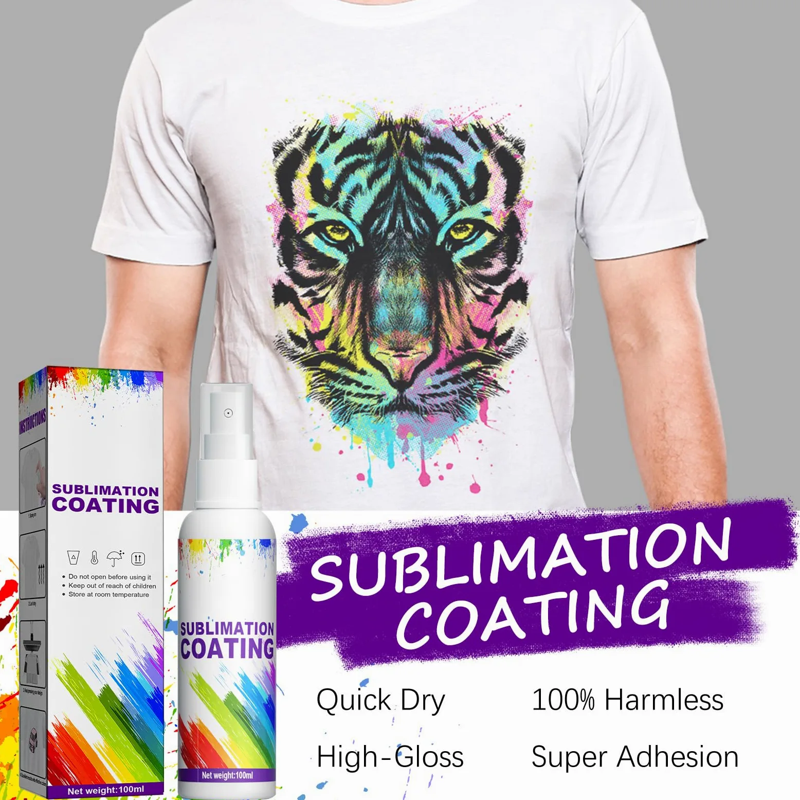 Spray per Sublimazione,Spray di Rivestimento a Sublimazione,Spray per Sublimazione Cotone,Spray per Rivestimento A Sublimazione,Spray a Sublimazione,100 ml